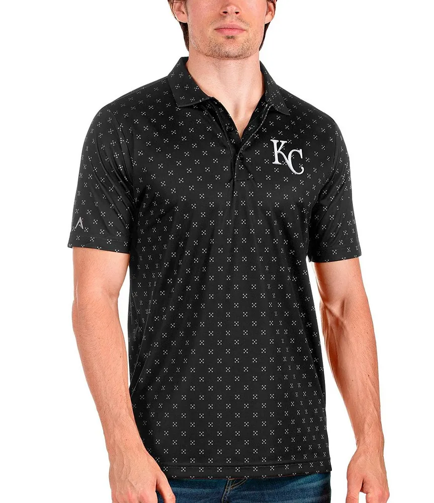 Antigua Kansas City Royals Mens Blue Quest Short Sleeve Polo