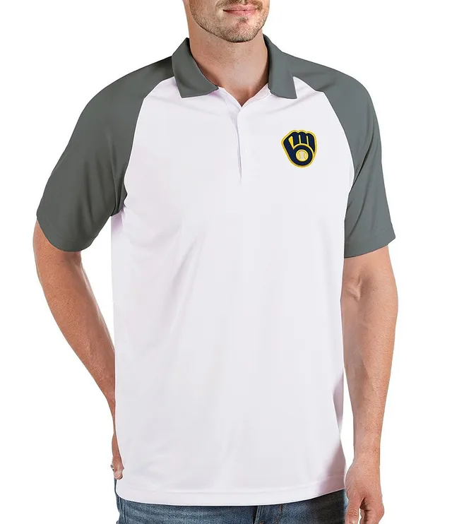 Antigua MLB Milwaukee Brewers Spark Short-Sleeve Polo Shirt - S