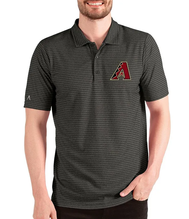 Men's Antigua Heathered Navy/Red Atlanta Braves Esteem Polo 