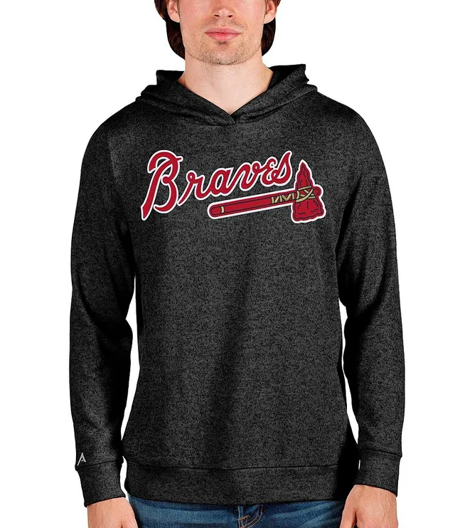 Antigua MLB National League Action Hoodie, Mens, XL, Atlanta Braves Black