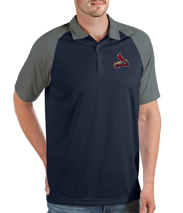 Antigua Men's St. Louis Cardinals Black Striped Polo