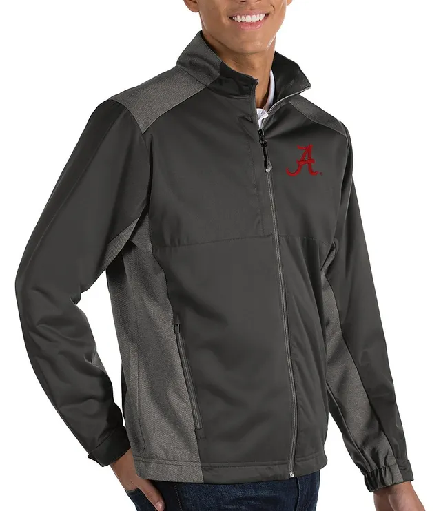 Men's Antigua Heathered Charcoal Louisville Cardinals Action Quarter-Zip  Pullover Hoodie