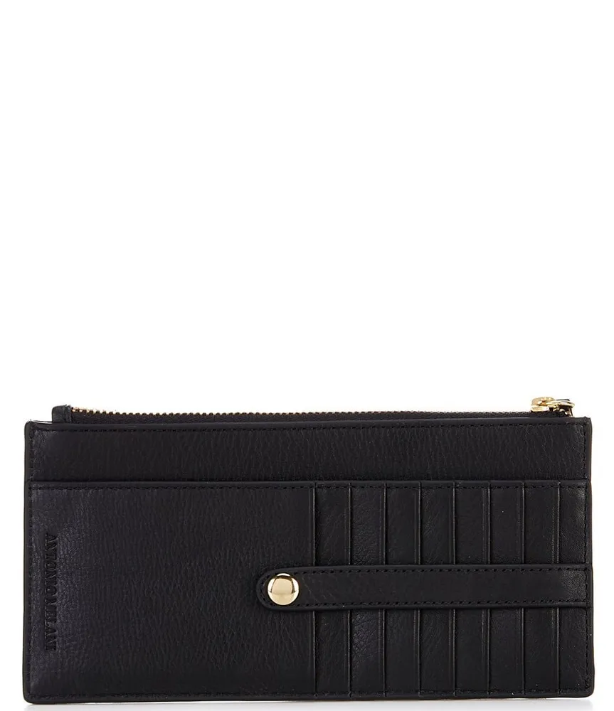 BLACK LEATHER EAST/WEST WALLET