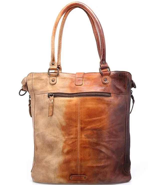 Bed Stu Mildred North South Leather Zip Tye Dye Tote Bag