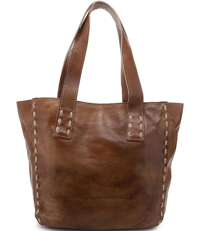 Bed Stu Stevie Black Leather Pick Stitch Tote Bag