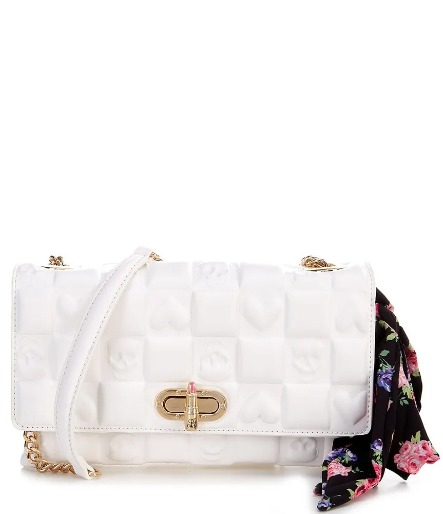 Betsey Johnson No Brainer Skull Crossbody Strap Tote Bag