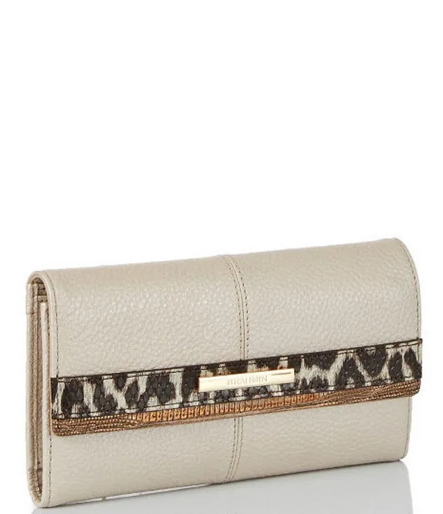 BRAHMIN Rockville Collection Veronica Ivory Iguana Envelope Wallet