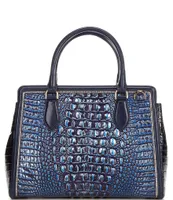 BRAHMIN Melbourne Collection Mineral Blue Georgina Satchel Bag