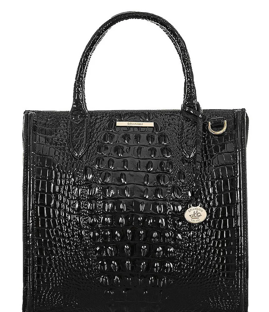 BRAHMIN Melbourne Collection Large Duxbury Crocodile-Embossed Dome