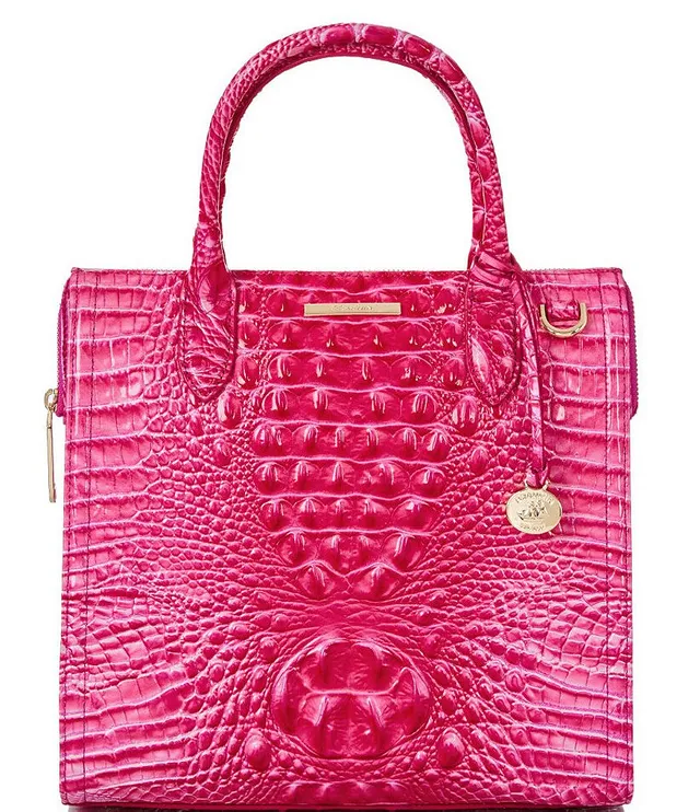 BRAHMIN Melbourne Collection Caroline Crocodile-Embossed Satchel Bag