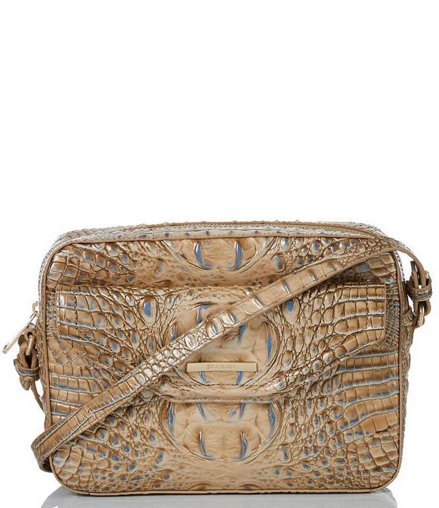 Brahmin Shea Leather Crossbody - Dusty Blue