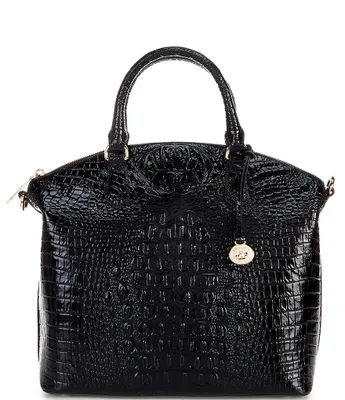 BRAHMIN Ombre Melbourne Collection Large Crocodile-Embossed Duxbury Satchel  Bag