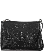 Brahmin Lorelei Croc Embossed Leather Shoulder Bag in Red