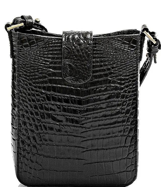 BRAHMIN Melbourne Collection Marley Crocodile-Embossed Crossbody