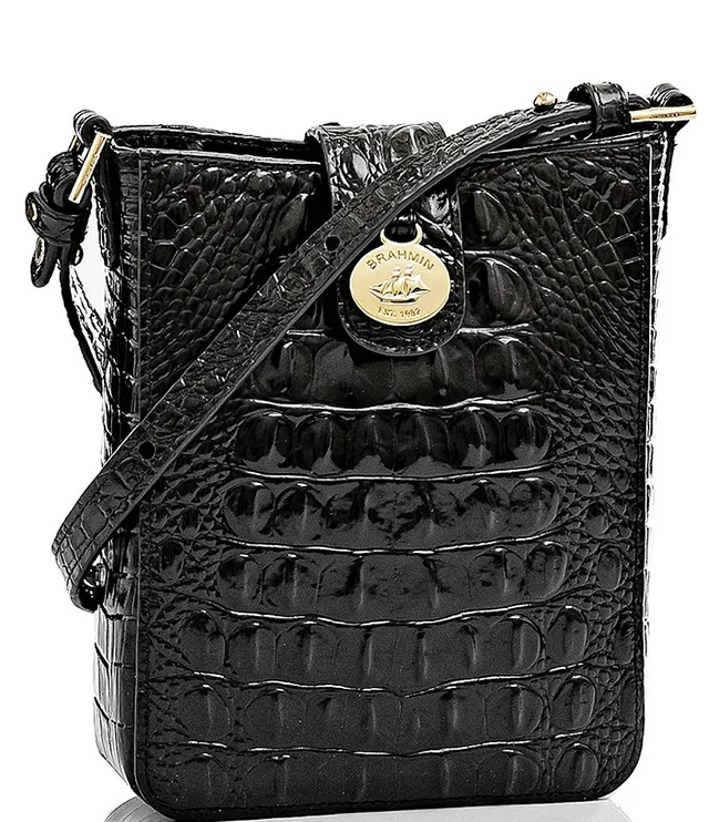 Brahmin Leia Croc Embossed Leather Crossbody Bag