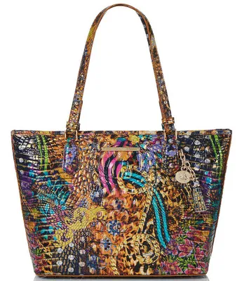 BRAHMIN Melbourne Collection Medium Asher Rainbow Print Tote Bag