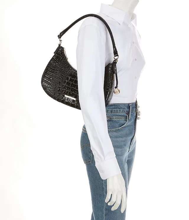 Bekka Leather Shoulder Bag, Ivory Iguana