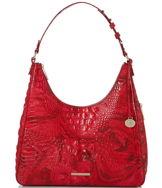 Brahmin Ezra Melbourne Embossed Large Leather Tote in Red