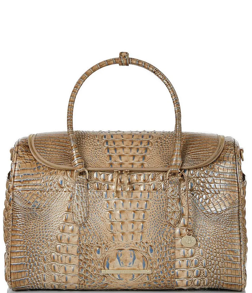 BRAHMIN Melbourne Collection Duxbury Crocodile-Embossed Weekender Bag