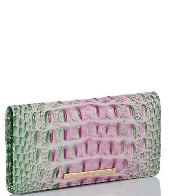 BRAHMIN Ombre Melbourne Collection Ady Apple Blush Wallet