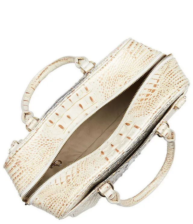 BRAHMIN Ombre Melbourne Collection Ivory Iguana Cordelia Wallet