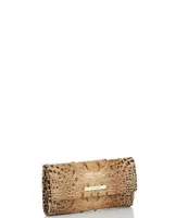 BRAHMIN Ombre Melbourne Collection Ivory Iguana Cordelia Wallet