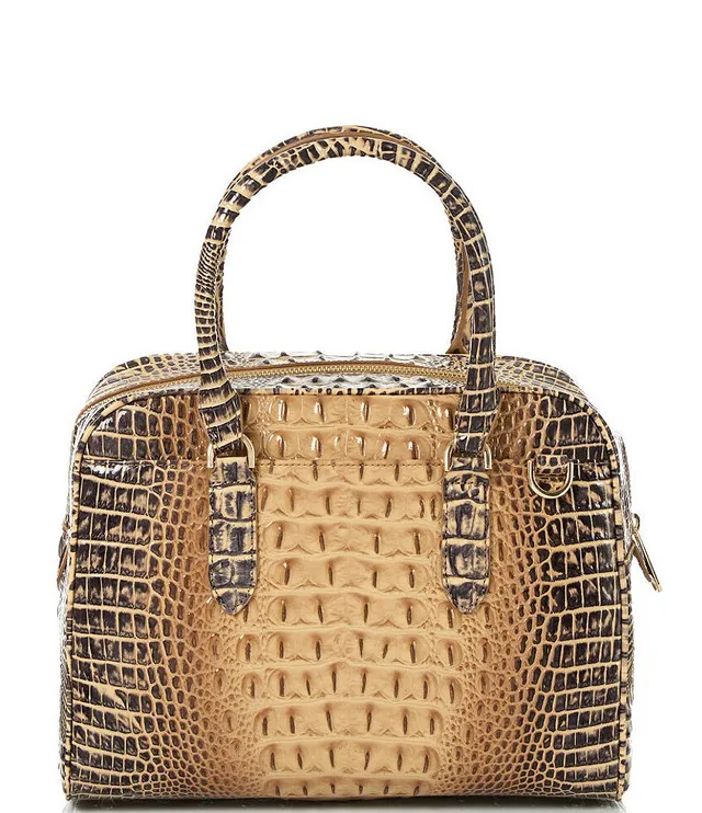 BRAHMIN Ombre Melbourne Collection Ivory Iguana Marissa Leather