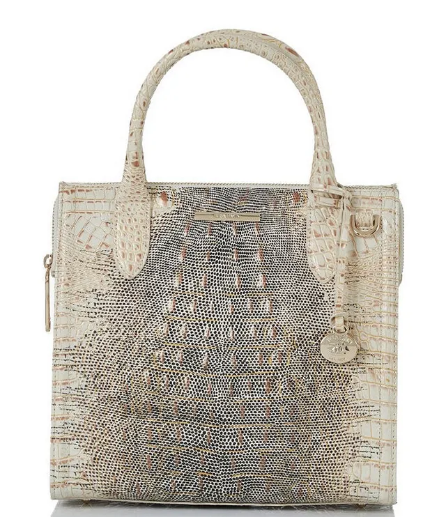 BRAHMIN Ombre Melbourne Collection Ivory Iguana Marissa Leather