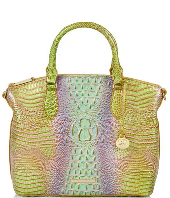 Large Duxbury Leather Satchel, Fruit Salad Ombre