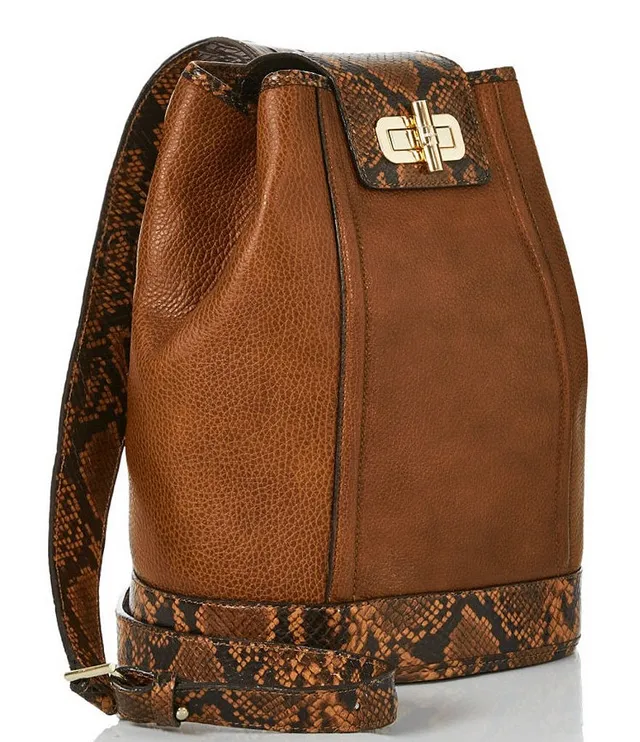 Maddie Leather Sling-Back Bag, Cocoa Folly