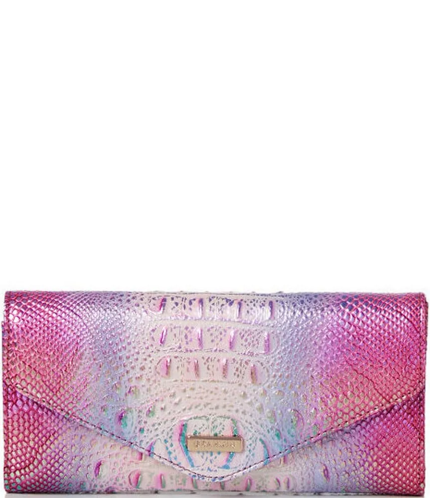 BRAHMIN Rockville Collection Veronica Ivory Iguana Envelope Wallet