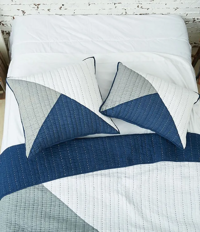 carol & frank Asymmetrical Modern Diamond Pattern Colorblock Euro Sham