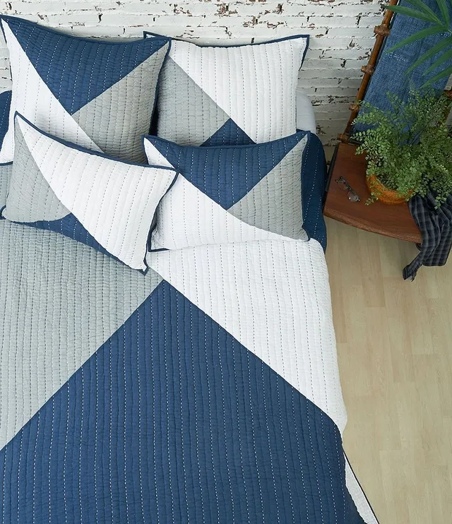 carol & frank Asymmetrical Modern Diamond Pattern Colorblock Euro Sham