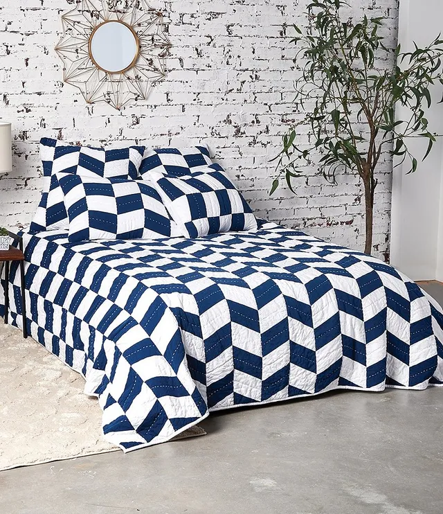 carol & frank Asymmetrical Modern Diamond Pattern Colorblock Euro Sham