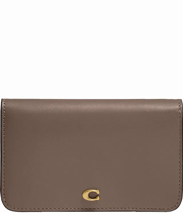 COACH Pebble Leather Flat Card Case