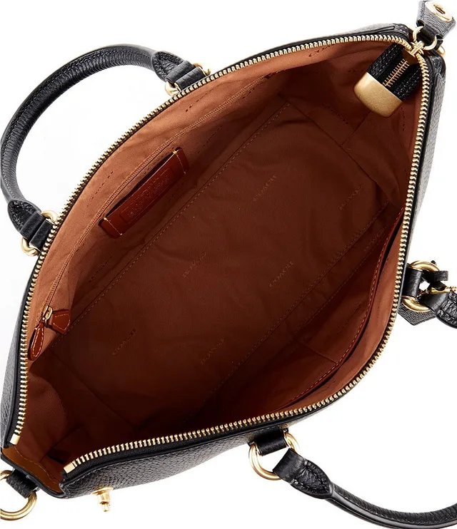 Coach Cara Pebble Leather Satchel Bag