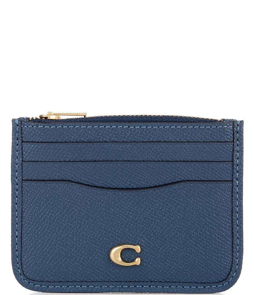 COACH Crossgrain Leather Zip Around Card Case