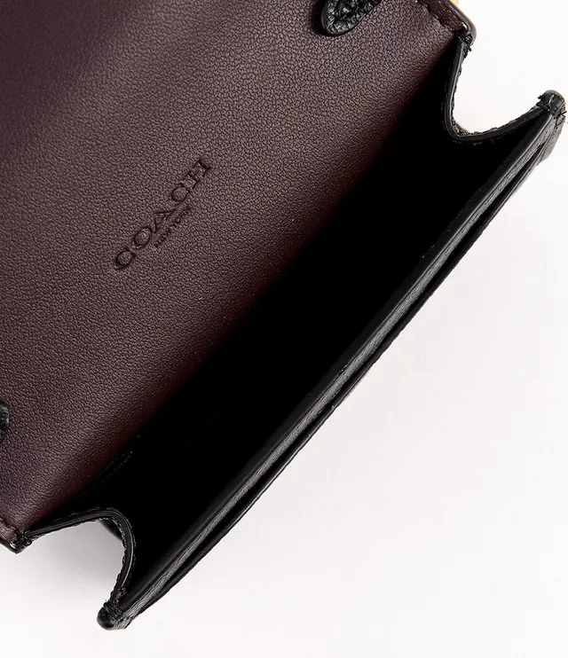 COACH Refined Calfskin Leather Zip Card Case