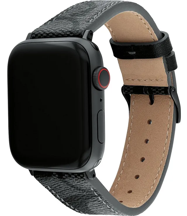 Coach Apple Watch Signature Canvas Strap, 42mm & 44mm - Black