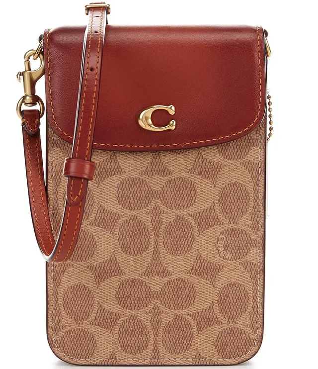 COACH Heart Shaped Crossbody Bag In Signature Canvas in Brown
