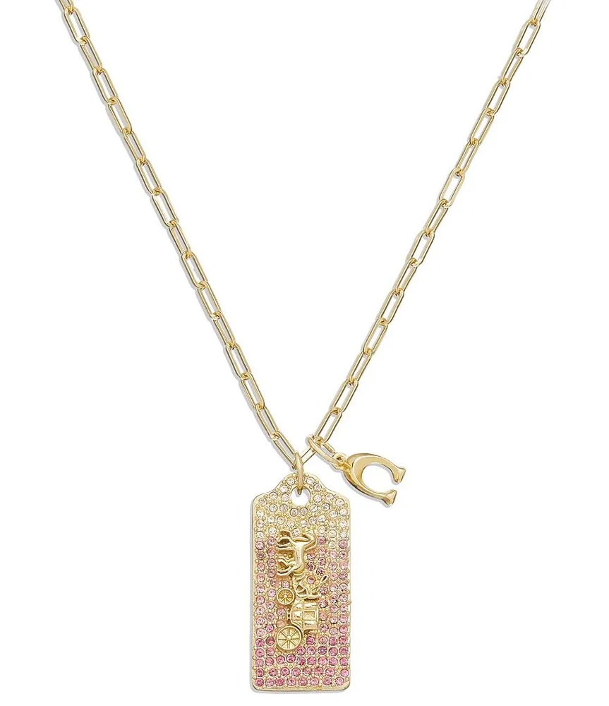 COACH Quilted Padlock Short Pendant Necklace