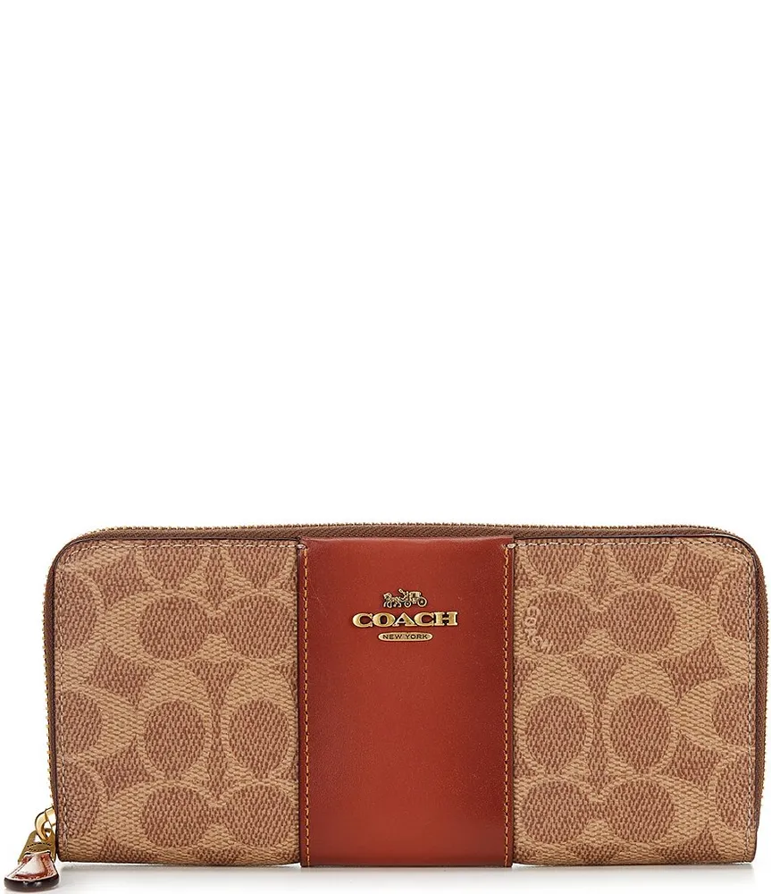  COACH Color-Block Leather with Coated Canvas Signature