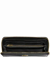 COACH Signature Coated Canvas Colorblock Leather Slim Accordion Zip Wallet, Dillard's