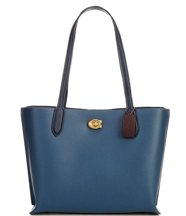 COACH Light Blue Pebble Leather Shoulder Bag