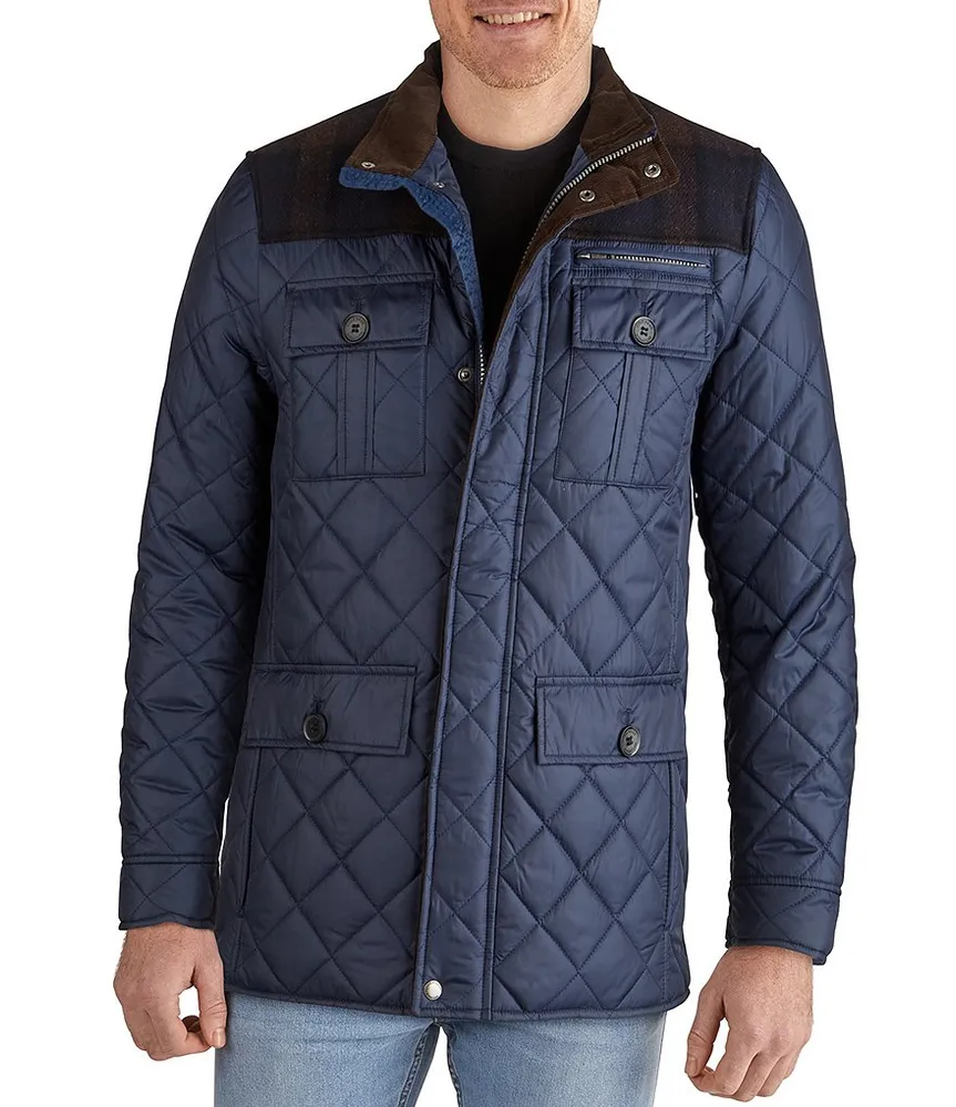 Cole Haan Womens Down Quilted Puffer Coat Navy S