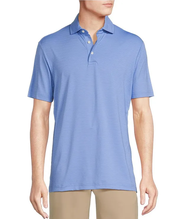 Jersey polo shirt with geometric jacquard motif