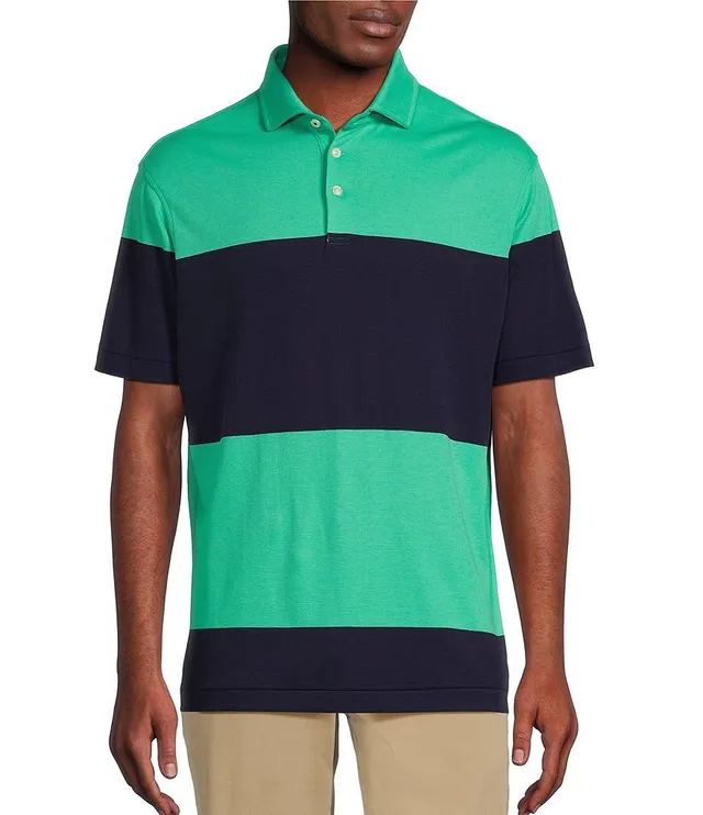 Jersey polo shirt with geometric jacquard motif