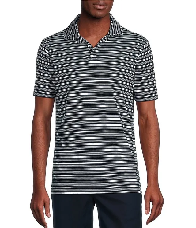 Cremieux Daniel Cremieux Signature Label Striped Cotton Linen Short Sleeve  Polo Shirt