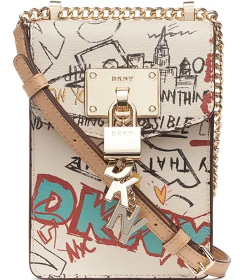 Dkny Elissa Phone Crossbody - Bright Red/Gold