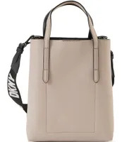 Dkny Ines Vegan Leather Logo Strap Tote Bag - Eggshell